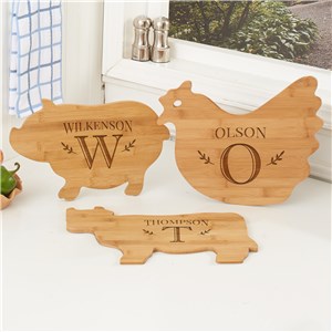 Engraved Family Name Animal Cutting Board | Personalized Cutting Boards