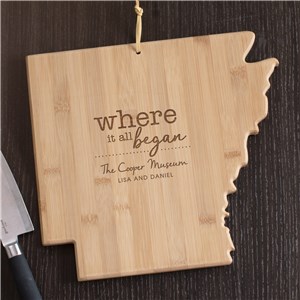 Engraved Where It All Began Arkansas State Cutting Board | Personalized Cutting Boards