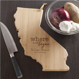 Engraved Where It All Began California Cutting Board | Personalized Cutting Boards