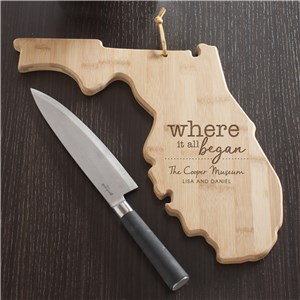 Engraved Where It All Began Florida State Cutting Board | Personalized Cutting Boards