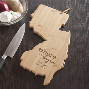 Engraved Where It All Began New Jersey State Cutting Board | Personalized Cutting Boards