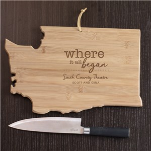 Engraved Where it All Began Washington State Cutting Board | Personalized Cutting Boards
