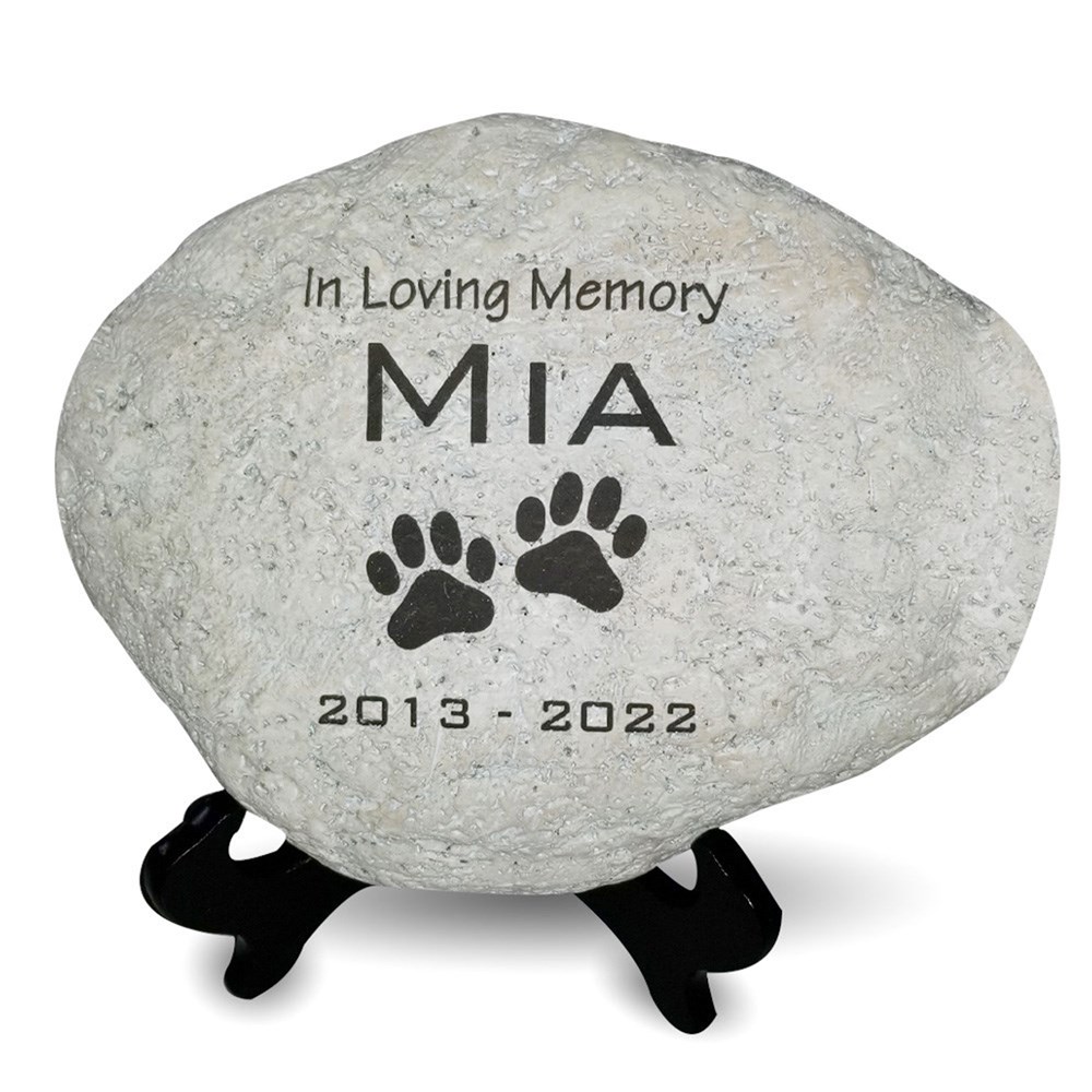 Personalized Pet Print Memorial Garden Stone | Pet Memorial Stones Personalized