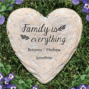 Engraved Family is Everything Heart Garden Stone | Personalized Gifts For Mom