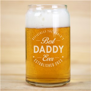 Engraved Best Ever Beer Can Glass | Bar Gifts for Dad