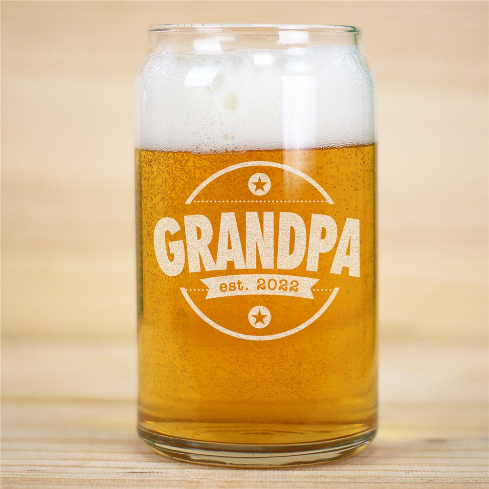 Engraved grandpa beer Can Glass GiftsForYouNow