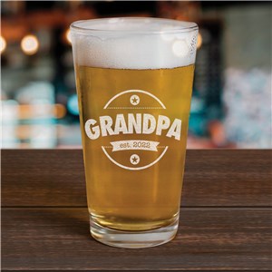 Engraved New Dad Beer Glass | Engraved Pint Glass