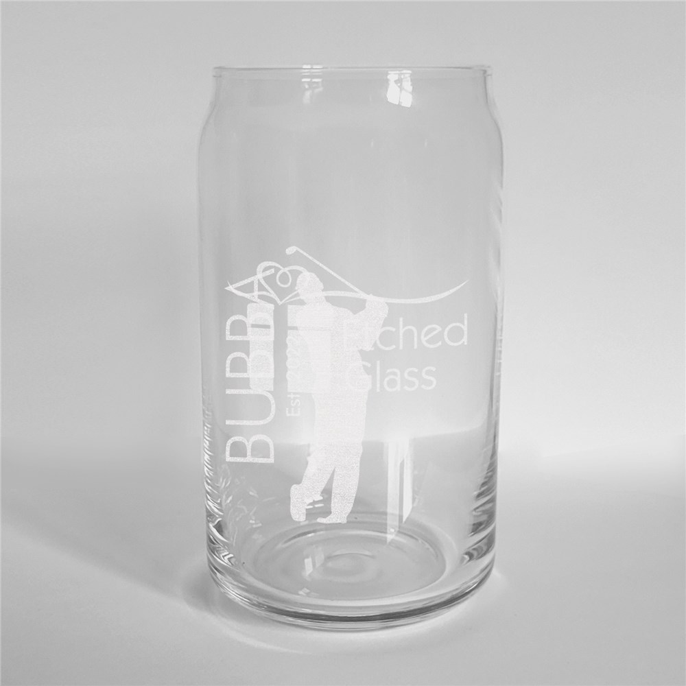 Engraved Golfer Beer Can Glass | Golfing Gifts