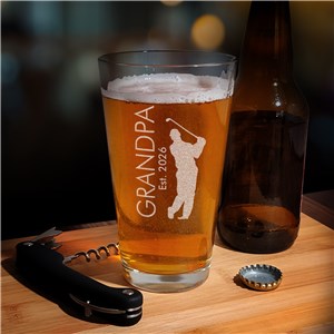 Engraved Golfer Beer Glass | Golfing Gifts