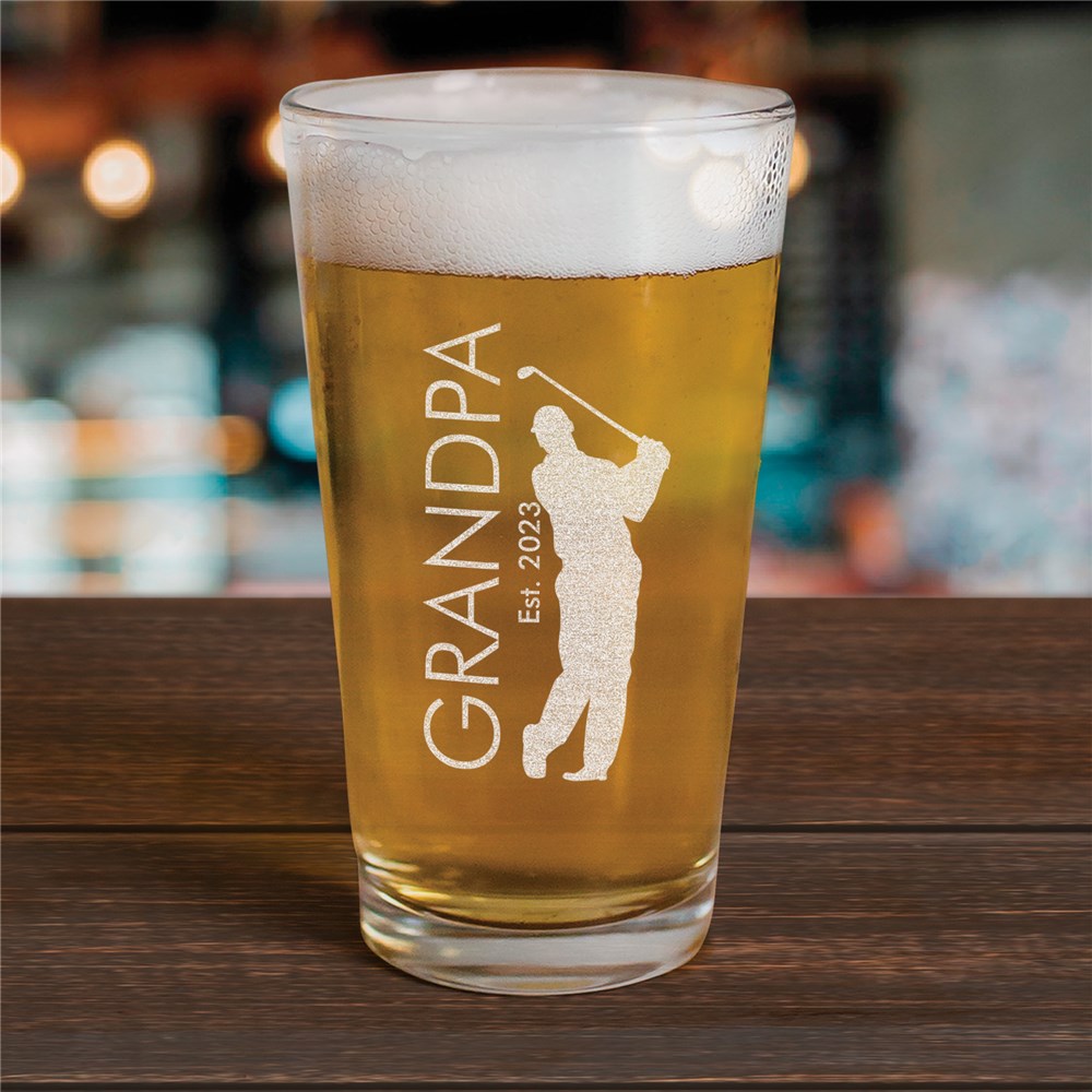 Engraved Golfer Beer Glass | Golfing Gifts