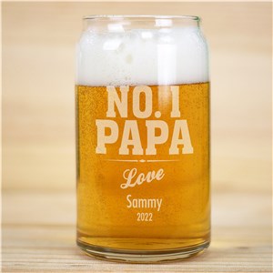 aveEngrd No. 1 Dad Beer Can Glass | Personalized Barware Gifts For Dad