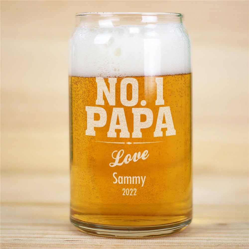 aveEngrd No. 1 Dad Beer Can Glass | Personalized Barware Gifts For Dad