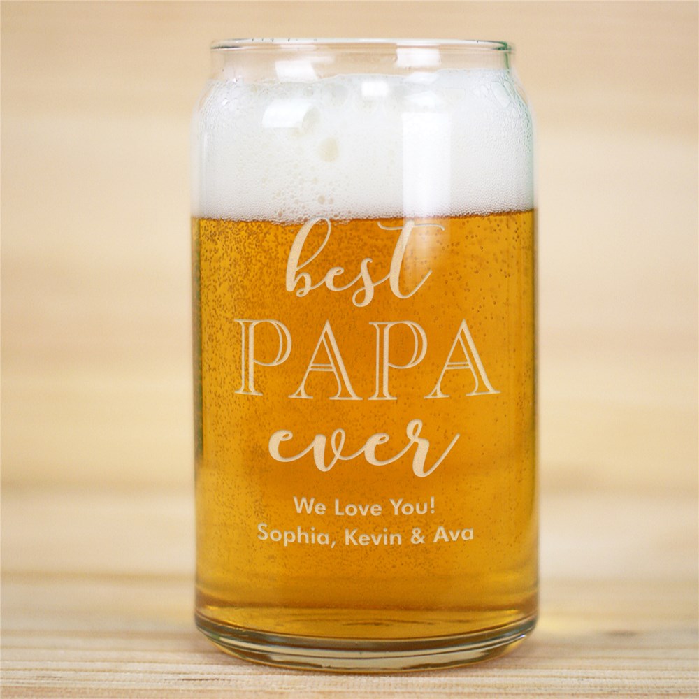 Engraved Best Dad Ever Beer Can Glass | Gifts For Daddy