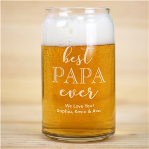 Engraved Best Dad Ever Beer Can Glass | Gifts For Daddy
