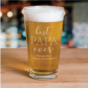 Engraved Best Papa Ever Beer Glass | Personalized Barware