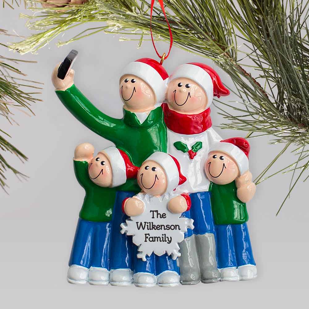 Engraved Selfie Family Ornament | Family Christmas Ornaments Personalized