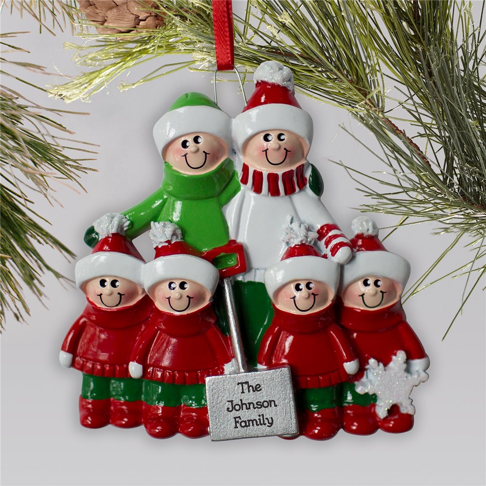 Engraved Shovel Family Ornament | Personalized Family Christmas Ornaments
