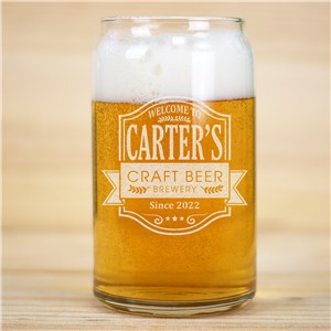 Personalized Craft Beer Can Glass | Personalized Beer Glass