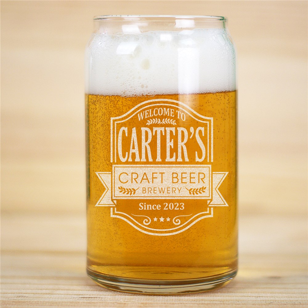 Personalized Craft Beer Can Glass