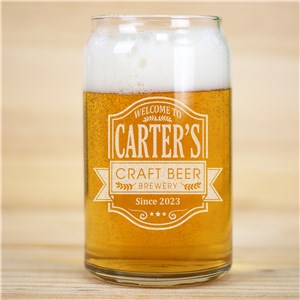 Personalized Craft Beer Can Glass | Personalized Beer Glass