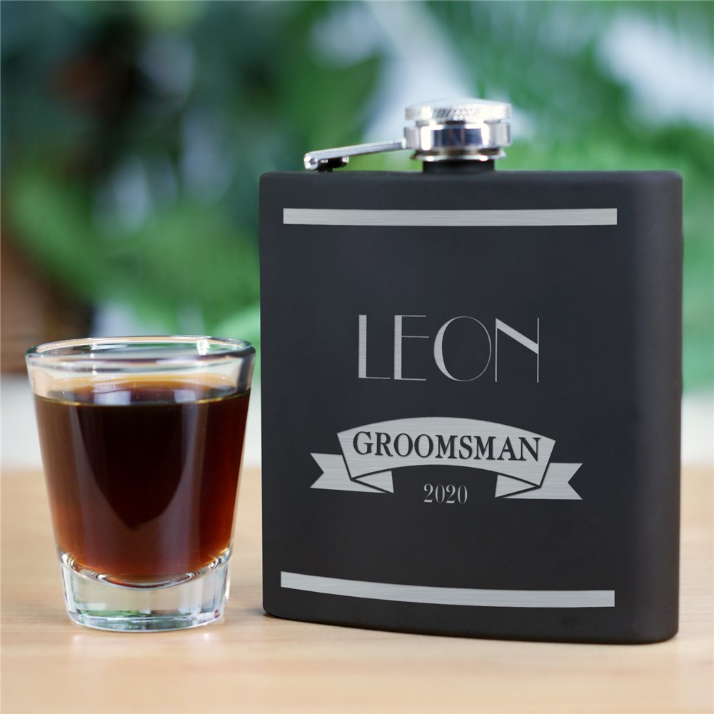 Engraved Wedding Party Steel Flask GiftsForYouNow