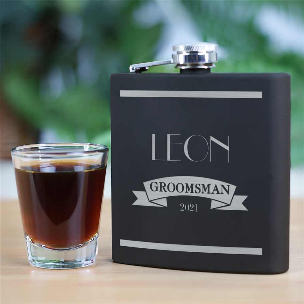 Engraved Wedding Party Steel Flask