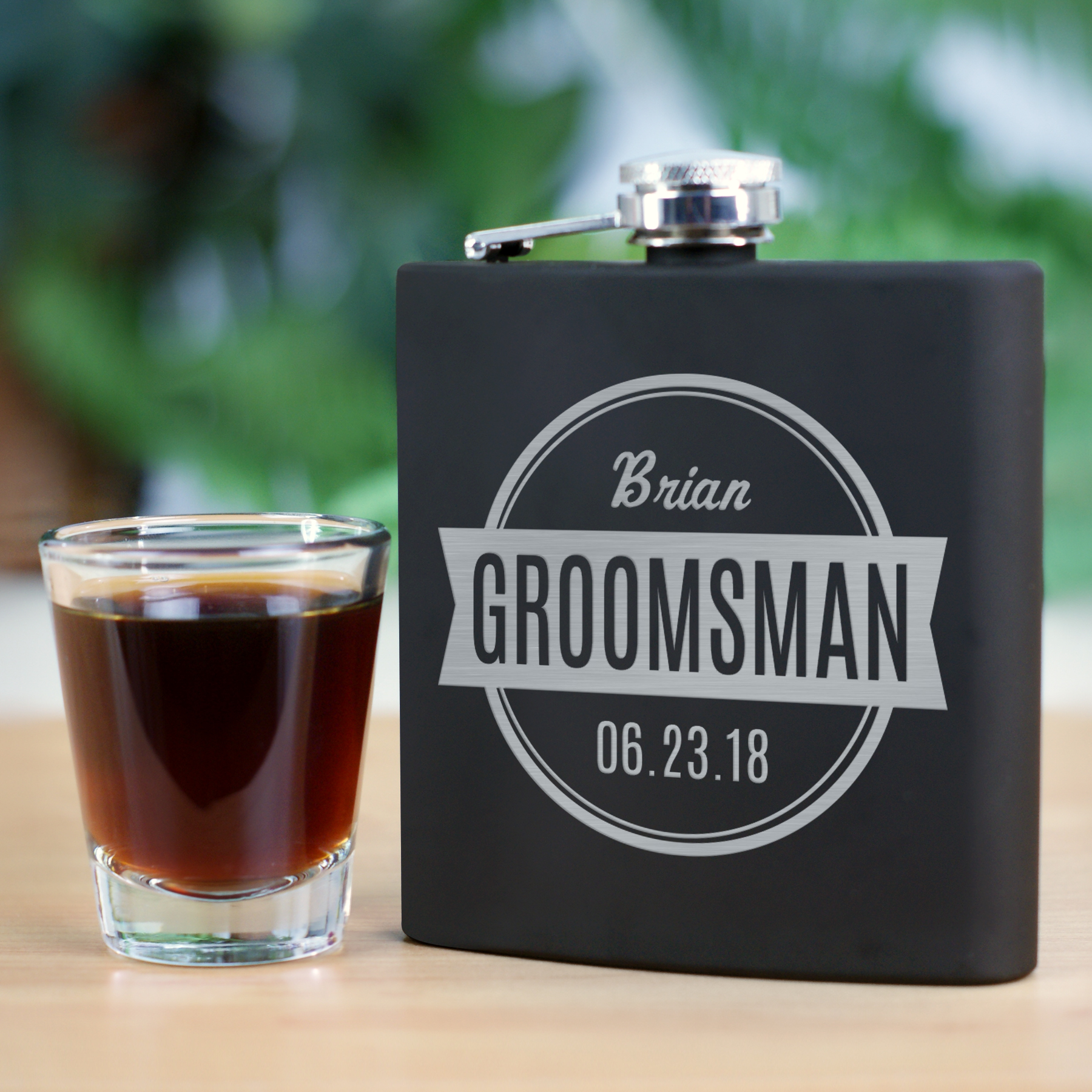Engraved Groomsmen Steel Flask GiftsForYouNow