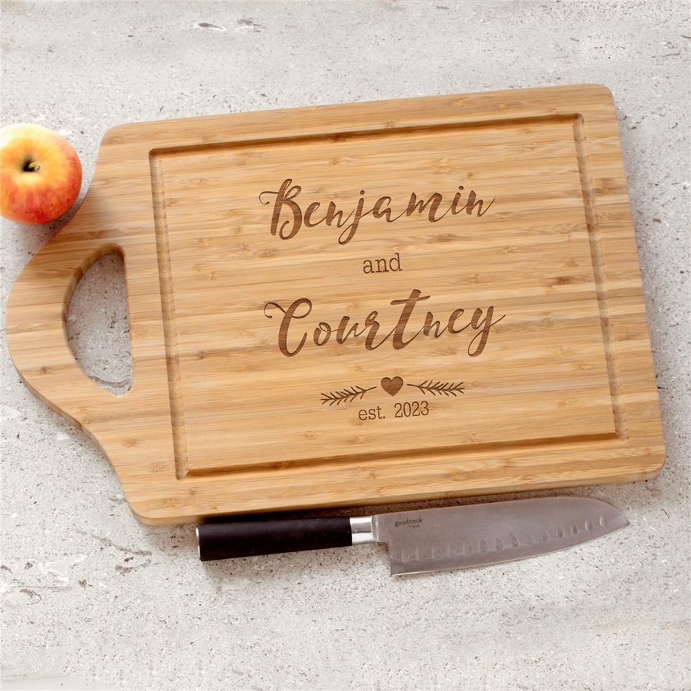 Engraved Couples Established Cutting Board | Engraved Cutting Boards