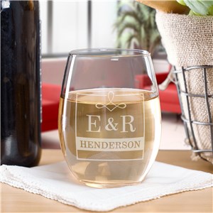 Personalized Initial Stemless Wine Glass | Personalized Stemless Wine Glasses L13212265