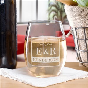 Personalized Initial Stemless Wine Glass | Personalized Stemless Wine Glasses L13212265