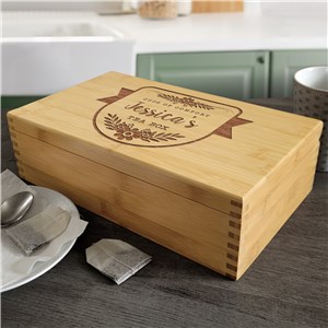 Engraved Cups Of Comfort Bamboo Tea Box L13219426