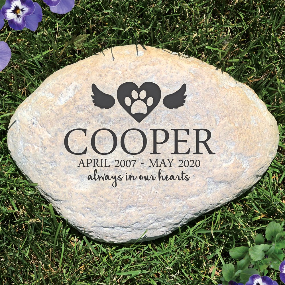 Always In Our Hearts Personalized Pet Memorial Stone GiftsForYouNow