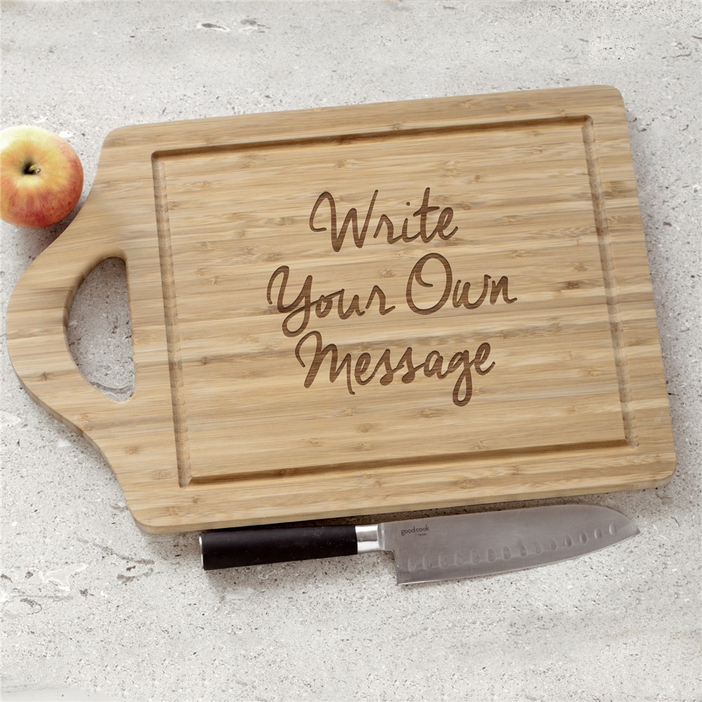 Personalized Write Your Own Bamboo Carving Board | Engraved Cutting Board