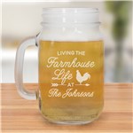 Engraved Farmhouse Life Mason Jar L1330671