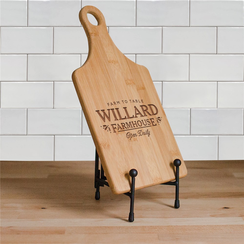 Farmhouse Engraved Paddle Cutting Board | Personalized Cutting Boards