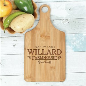Farmhouse Engraved Paddle Cutting Board | Personalized Cutting Boards