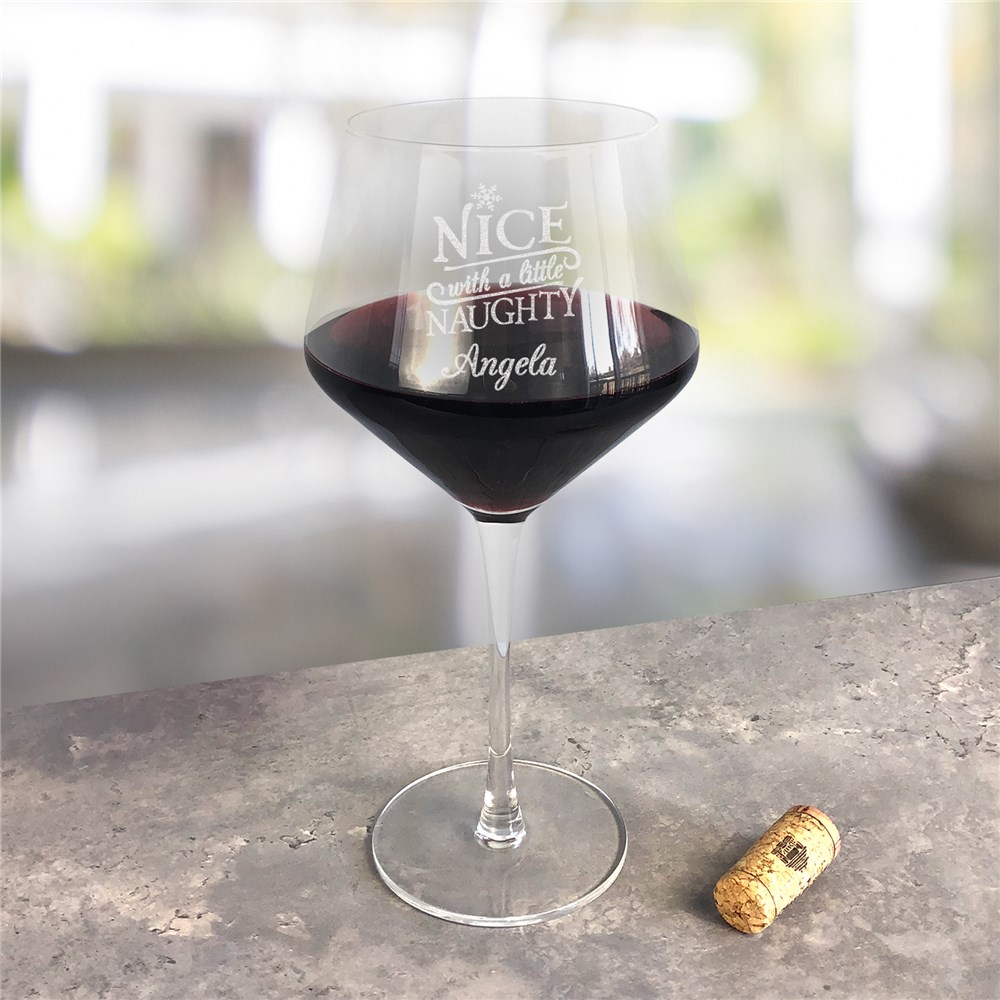Engraved Nice With A Little Naughty Red Wine Estate Glass L13535363RD