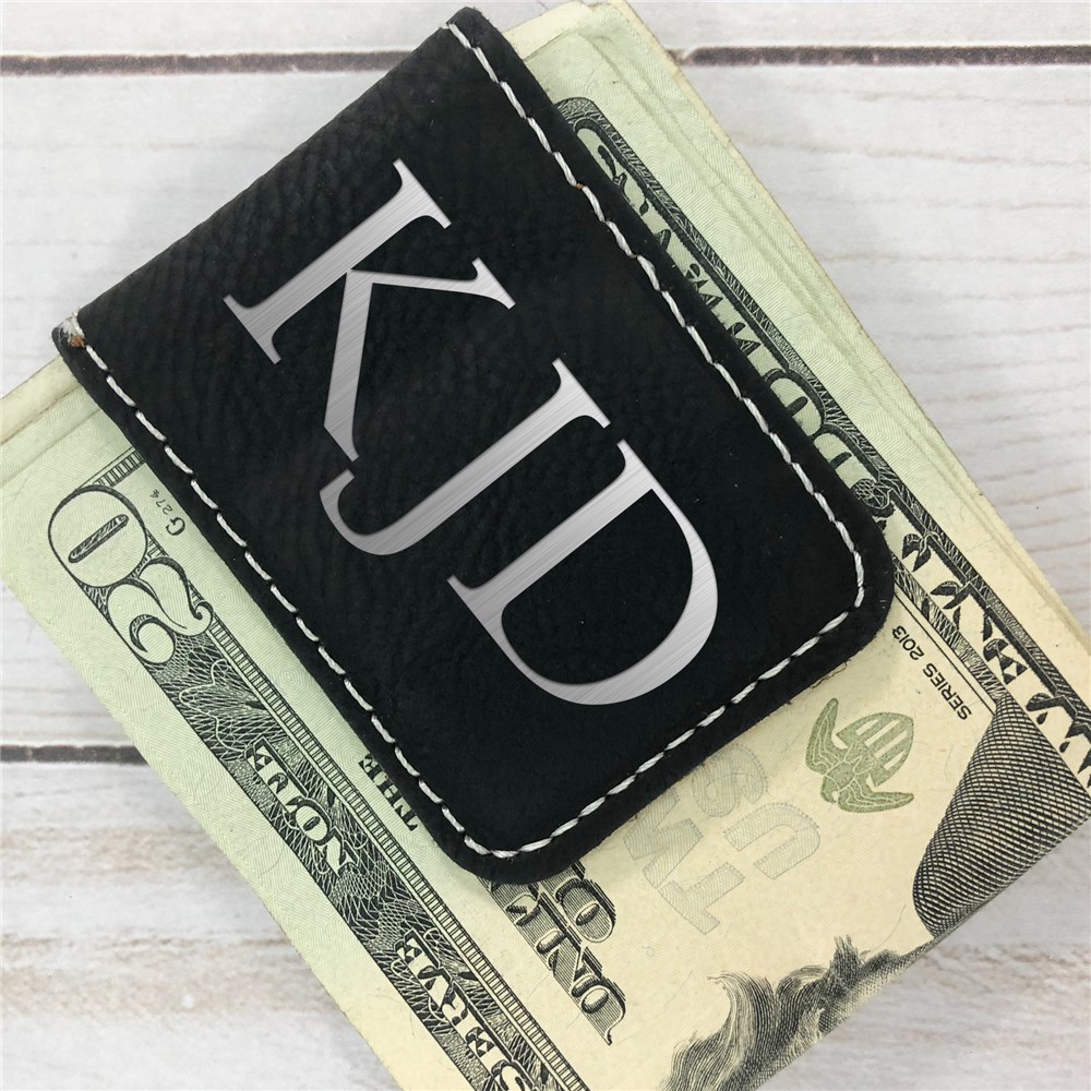 Personalized Initials Leather Money Clip GiftsForYouNow