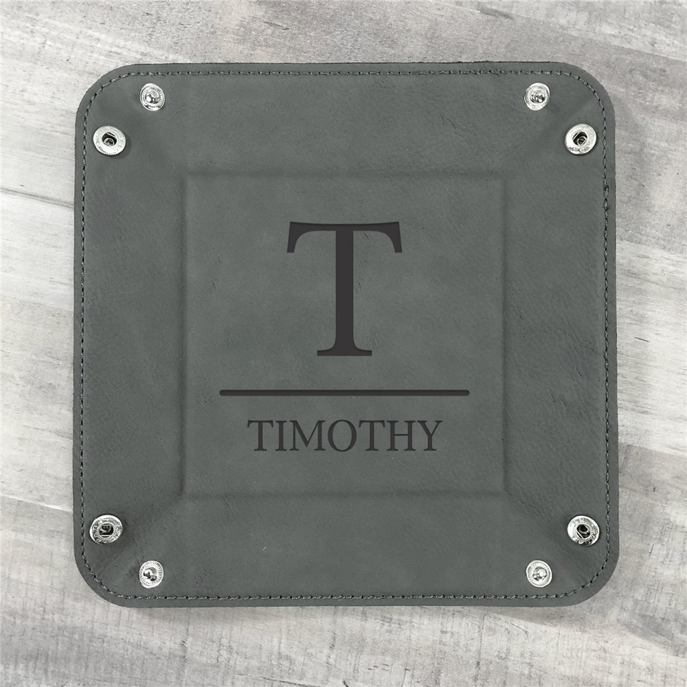 Leatherette Snap Tray | Initials Personalized Valet