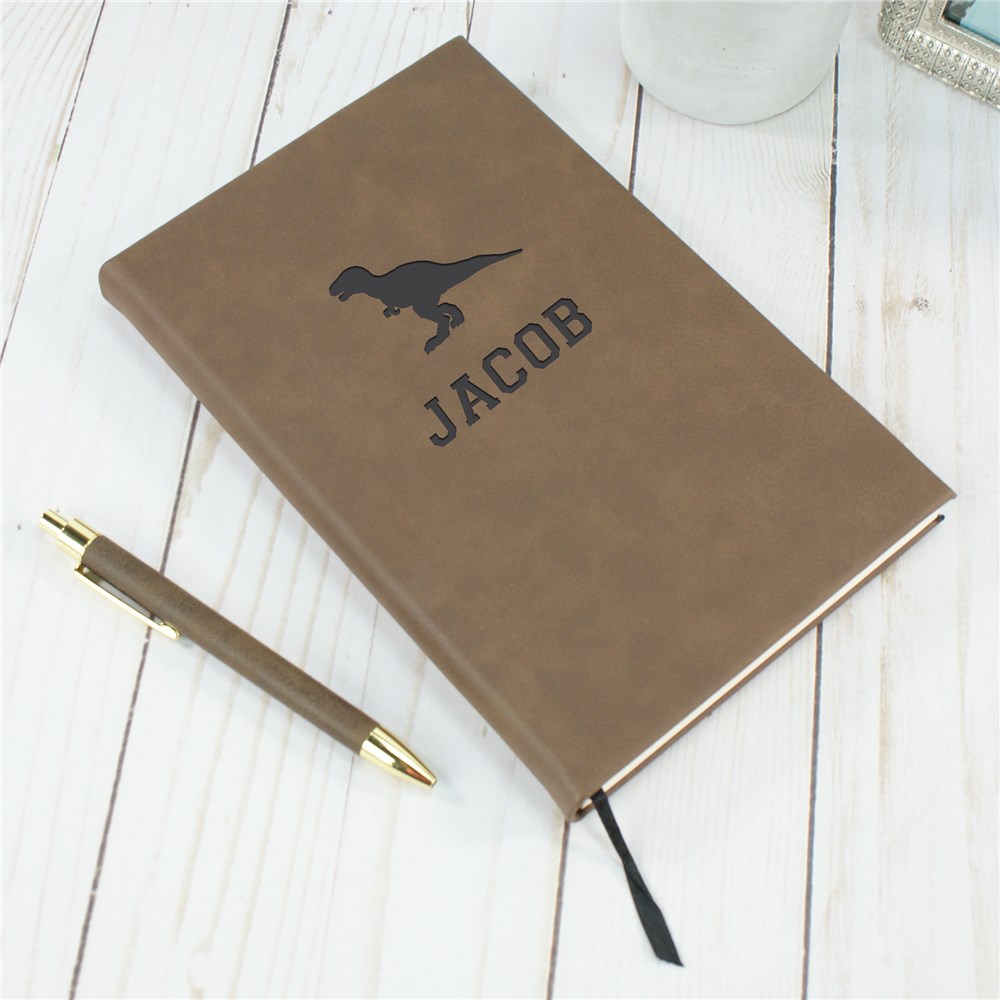 Personalized Leather Notebook | Dinosaur Gifts