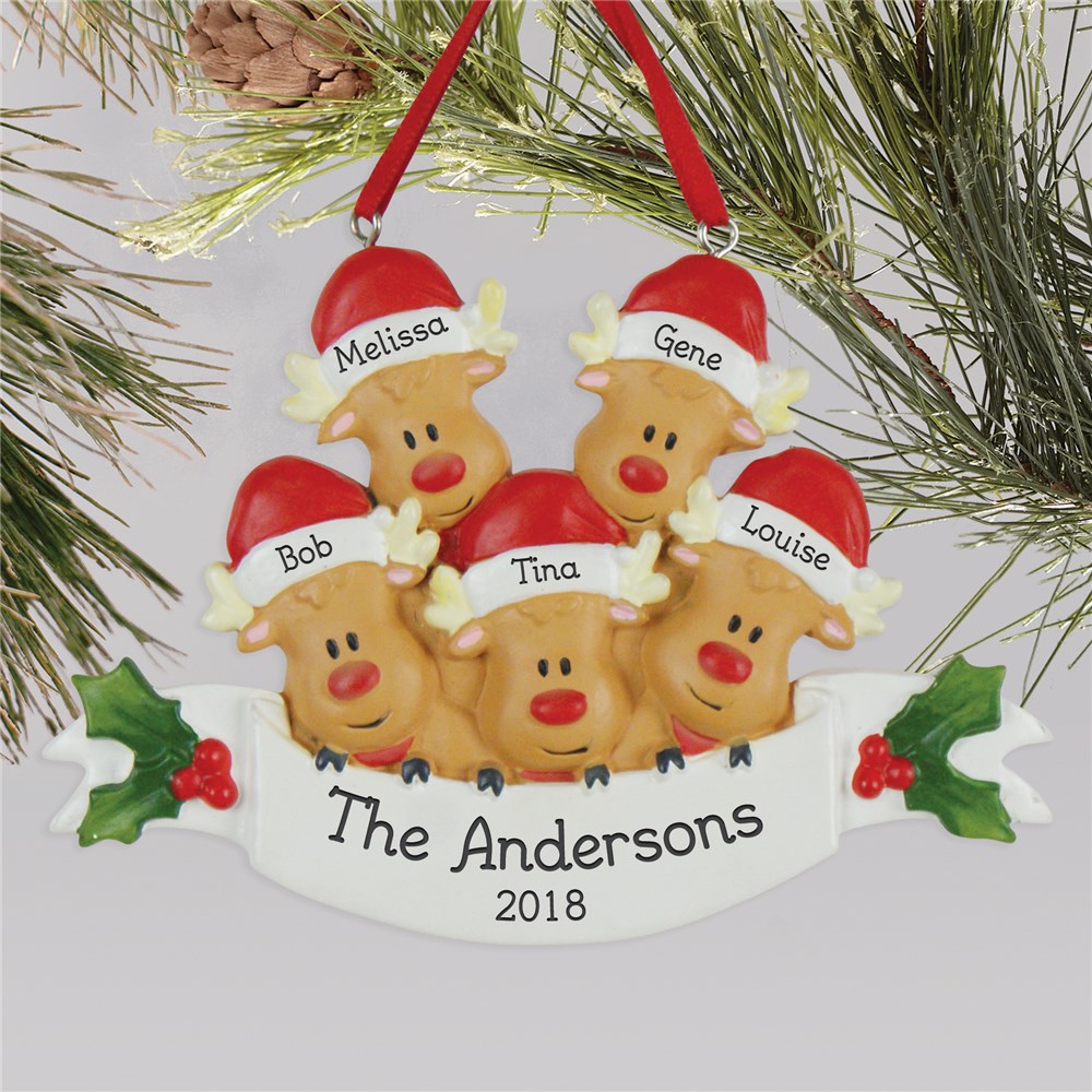 Personalized Reindeer Family Christmas Ornament GiftsForYouNow
