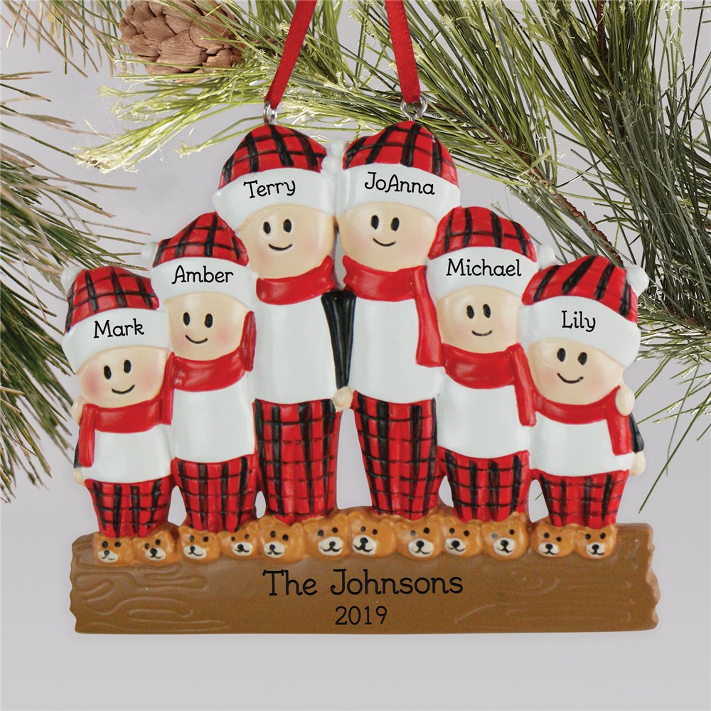 Flannel Family Personalized Christmas Ornament With Names ...
