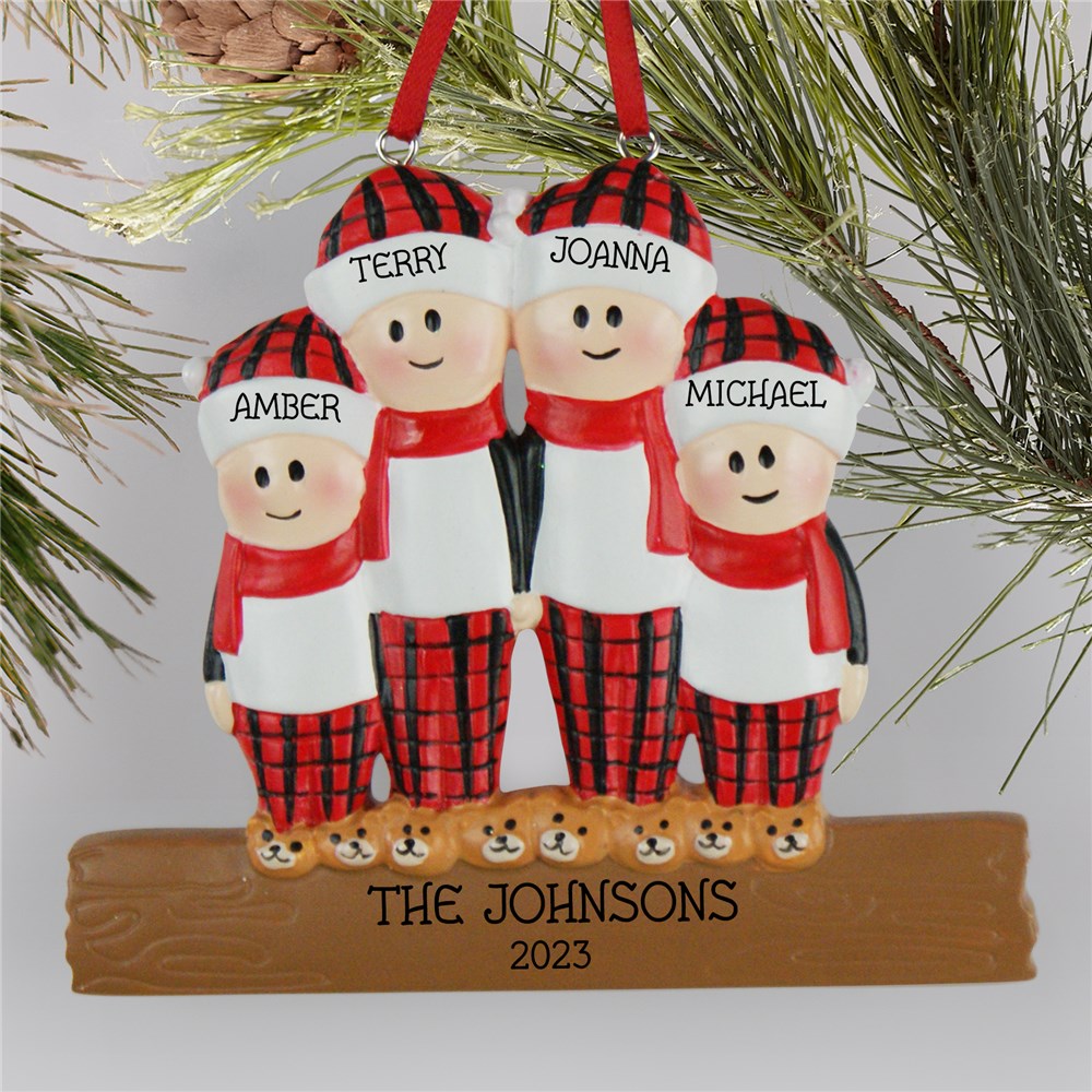 Flannel Family Christmas Tree Ornament