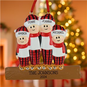 Flannel Family Christmas Tree Ornament