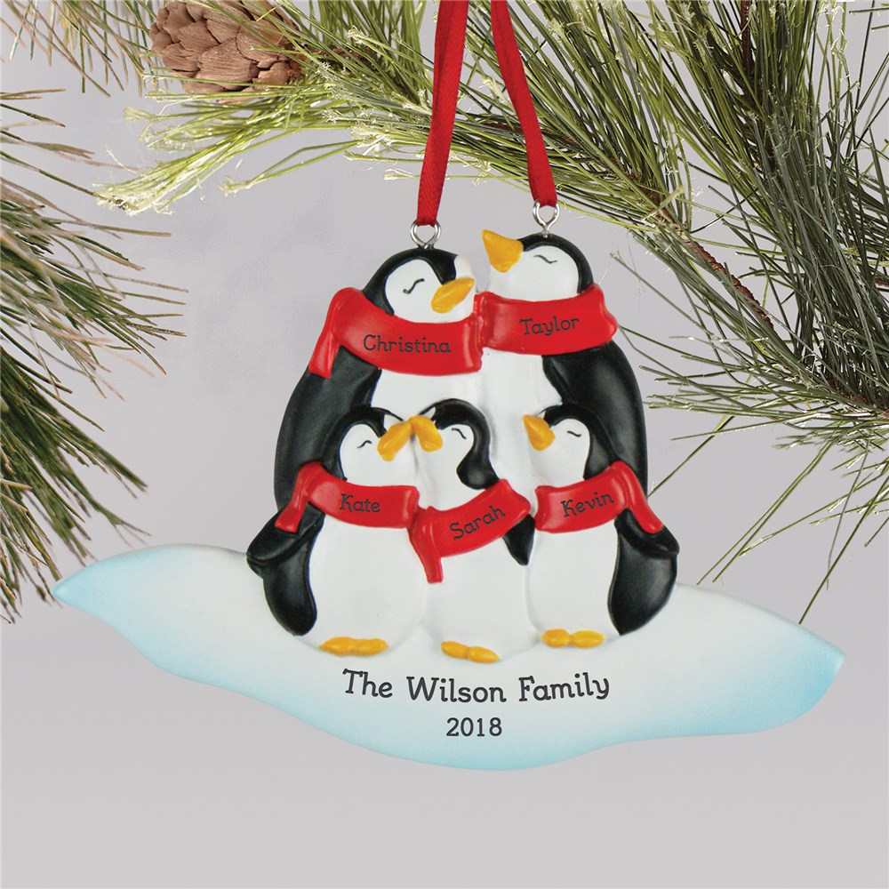 Personalized Penguin Family Christmas Ornament GiftsForYouNow