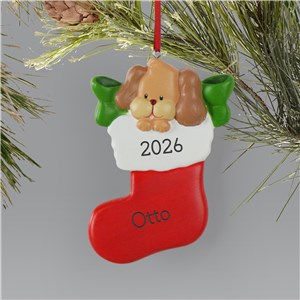 Personalized Dog Stocking Christmas Ornament L13604240X