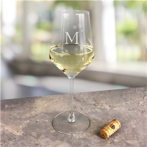Engraved Dashing Through The Snow White Wine Estate Glass L1362363