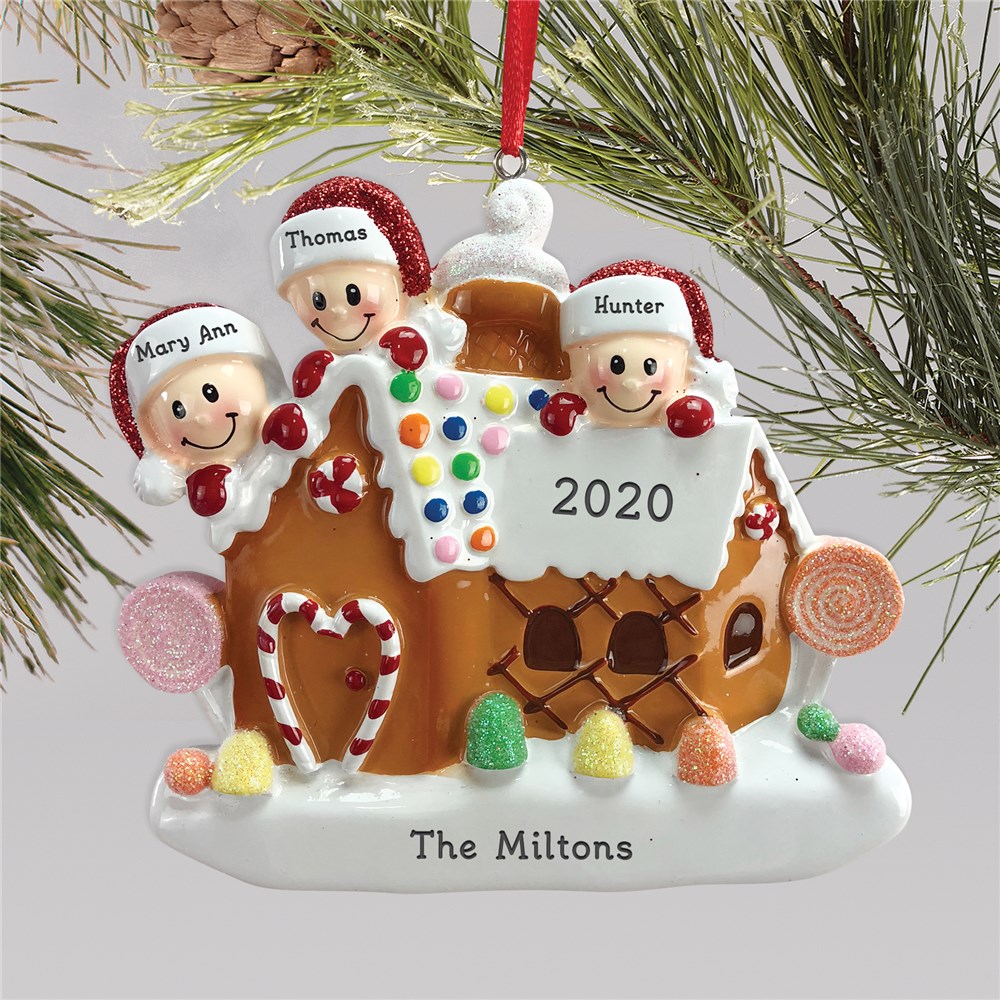 Personalized Gingerbread House Family Holiday Ornament GiftsForYouNow