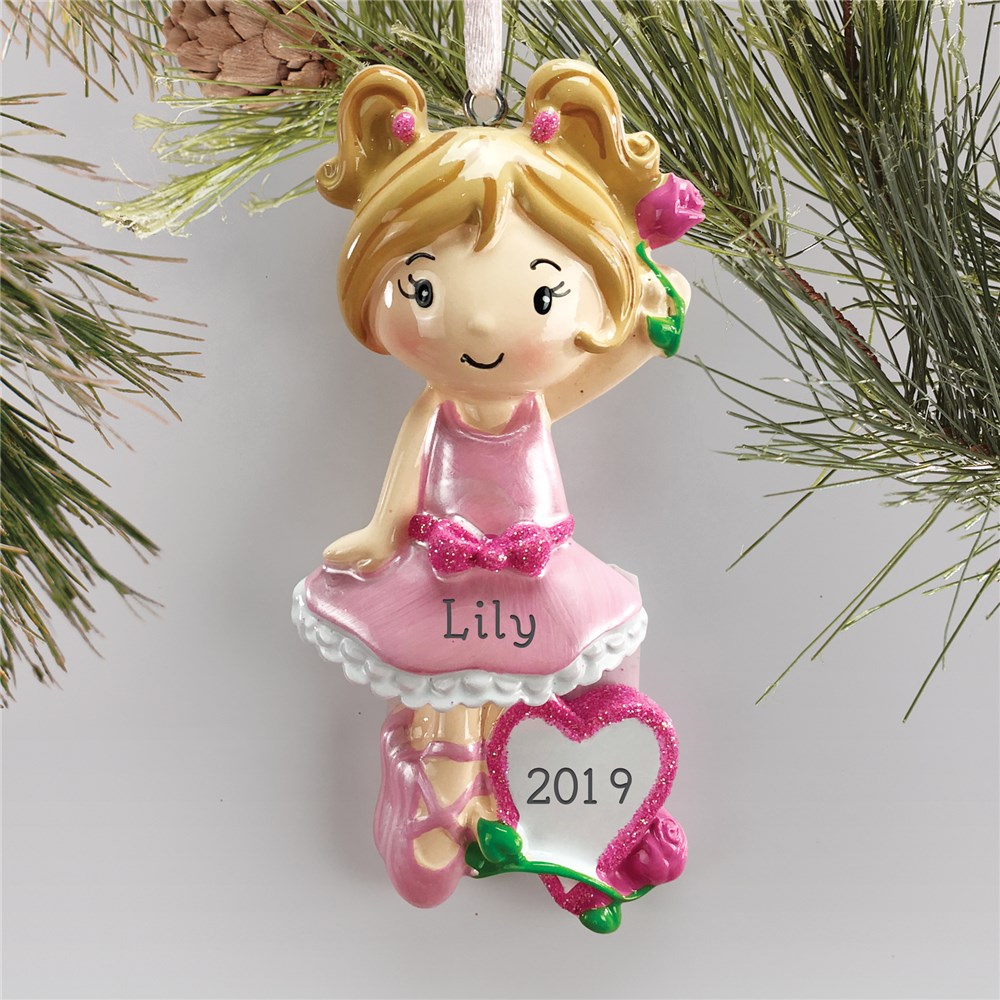 Personalized Girl Ballet Holiday Ornament GiftsForYouNow