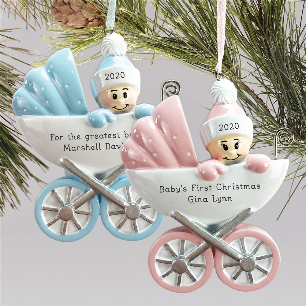 baby carriage ornament
